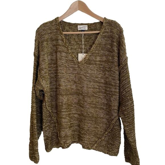 Universal Thread Green Textured V Neck Sweater NWT Large - Picture 1 of 6